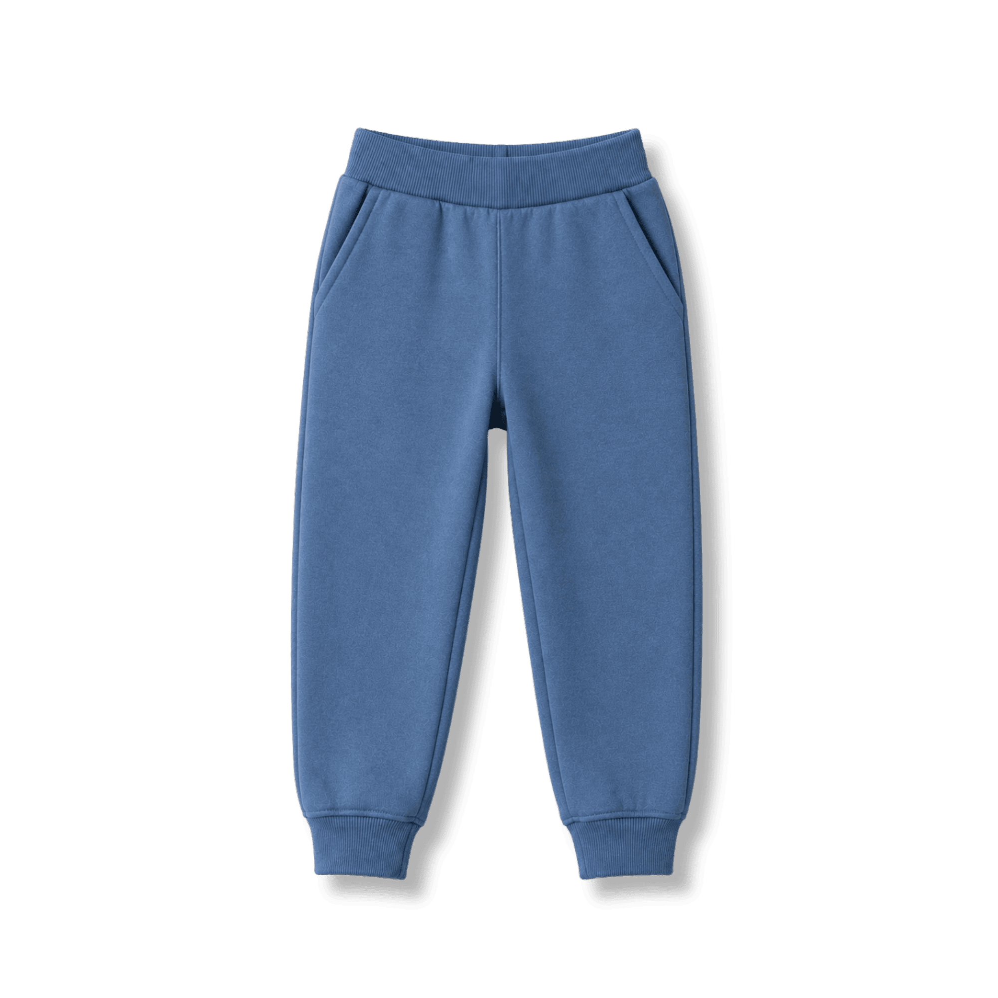 Calça de moletom infantil azul em fundo circular